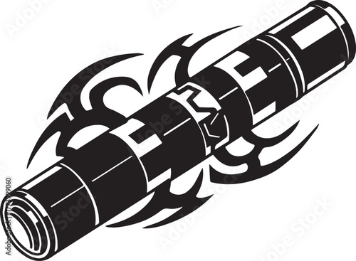 Abstract Fuse Icon Tattoo Concept Black and White Design Element