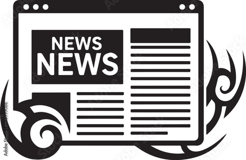 Tribal news: A stylized graphic of online news with bold tribal