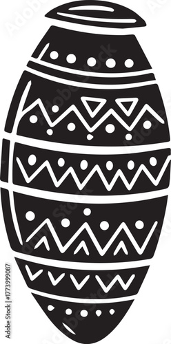 Elegant handcrafted african vessel adorned with tribal tattoo ar