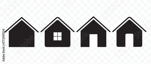 Simple house or home icon set.