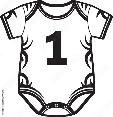 Adorable baby bodysuit illustration celebrates a memorable miles
