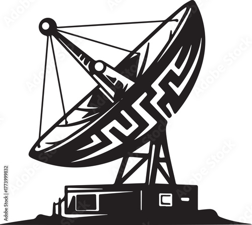 Stylized communication antenna station design, a futuristic sate