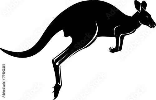 Silhouette of a kangaroo in mid-leap, symbolizing Australian wildlife and agility