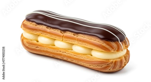 Wallpaper Mural Delicious Chocolate Eclair with Cream Filling Torontodigital.ca