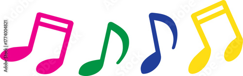 다양한 색상의 음표
