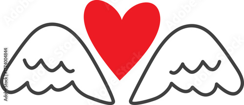 천사날개와 하트의 조합