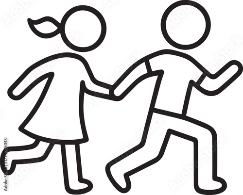 Couple Running  Escaping