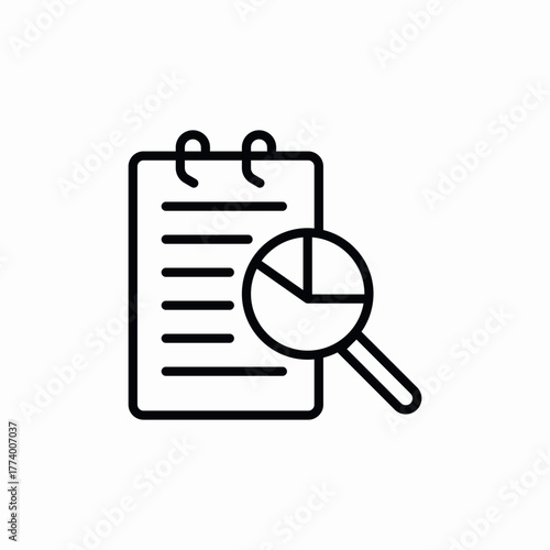 document statistics search icon sign vector