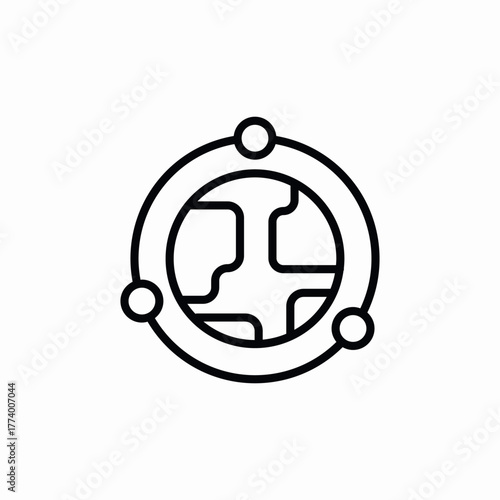 earth orbit icon sign vector