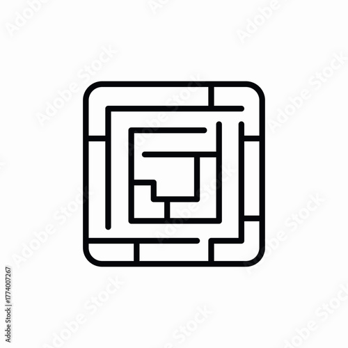 labyrinth maze icon sign vector