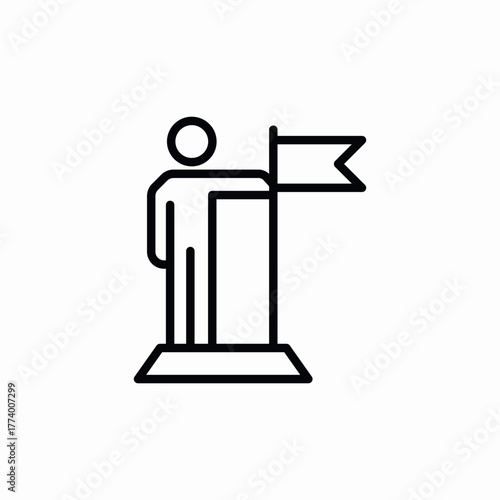 leader flag icon sign vector