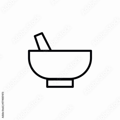mortar and pestle icon sign vector