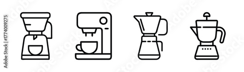 Modern vector illustration of a sleek coffee maker icon
