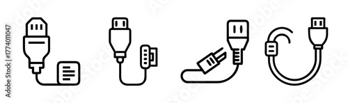 Vector ethernet cable network connection icon and illustration