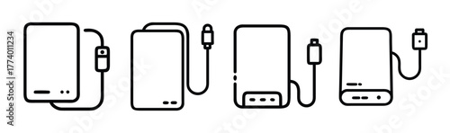 Modern vector illustration of external hard drive icon for storage solutions