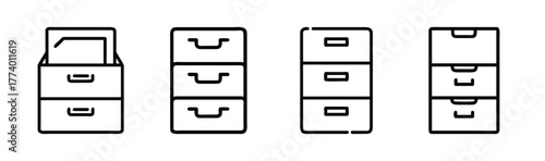 Vector illustration of a classic filing cabinet office storage unit