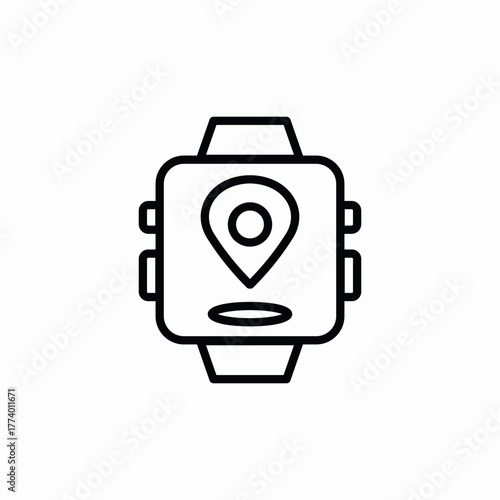 smart watch Location tracking icon sign vector