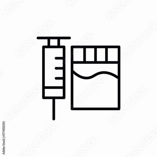 syringe medicine icon sign vector