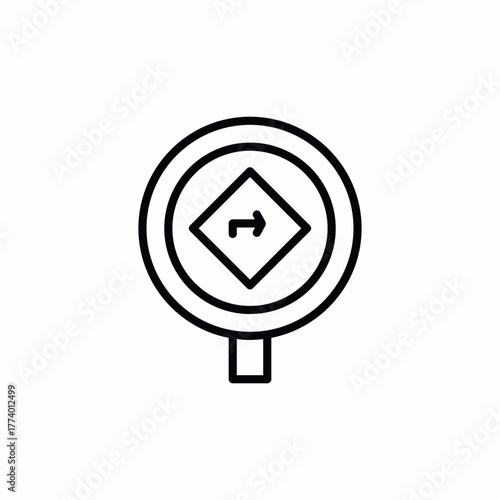 turn sign traffic icon sign vector