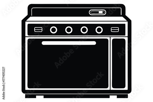 dishwasher black and white silhouette vector illustration