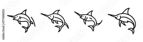Striking blue marlin vector illustration scalable marine life art