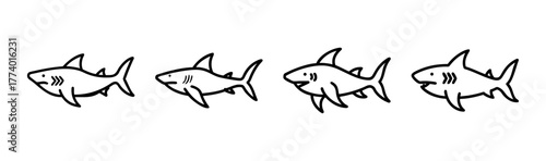 Striking vector illustration of a fierce bull shark