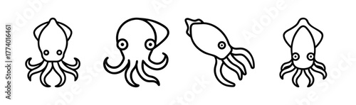 Vector illustration of a cuttlefish a marine cephalopod mollusc