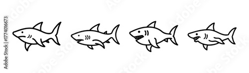 Great white shark vector illustration scalable icon for marine themes