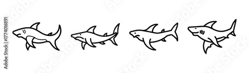 Hammerhead shark vector illustration scalable icon ocean marine animal