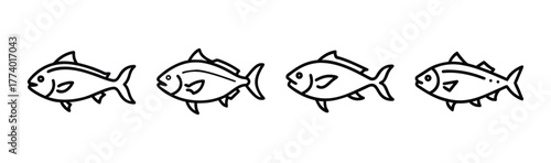 Jack crevalle fish vector illustration scalable aquatic animal art