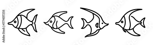 Stylized moorish idol fish vector illustration scalable graphic