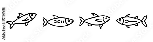 Vector illustration of a single anchovy fish icon