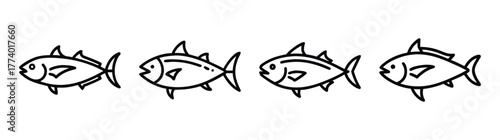 Albacore tuna vector illustration scalable fish icon for design