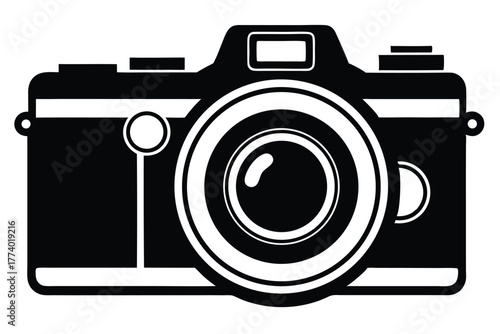 digital single lens reflex camera black and white background