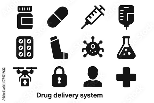 Avatar secure pill cross delivery vector icon drug medicine iv icons flask