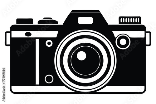 digital single lens reflex camera black and white background