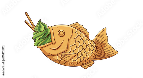 Vector25678 cartoon fish pastry