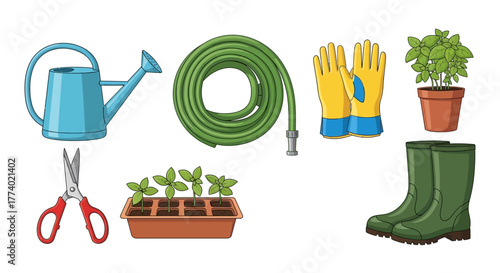 Vector25687 gardening tools essentials