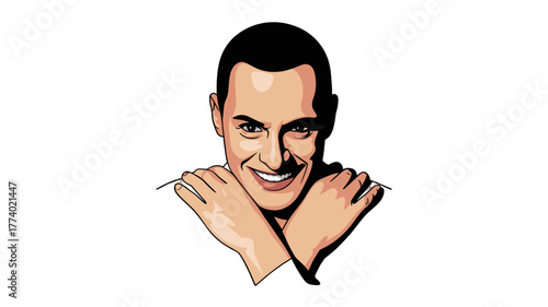 A portrait of a smiling man.