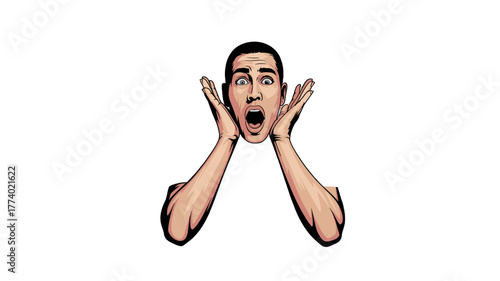 A surprised face expresses shock and surprise.