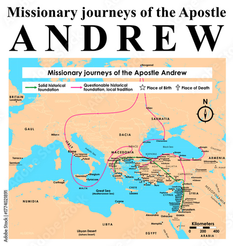 Missionary journeys of the Apostle Andrew