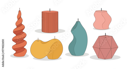 Vector25743 modern geometric candles