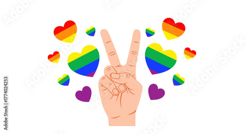 Vector25805 flat peace hand