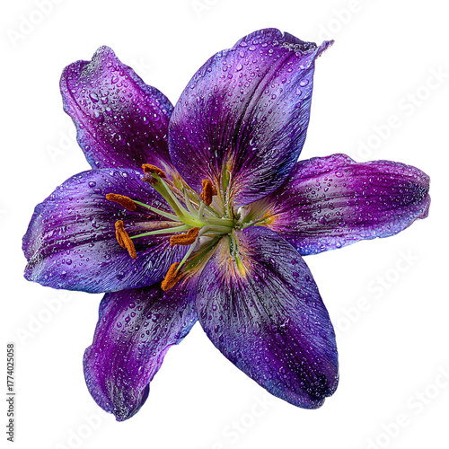 Purple lily isolated on white background