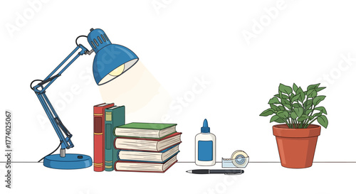 Vector25850 cozy desk setup