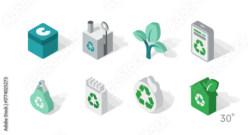 Vector25868 isometric recycling eco-friendly
