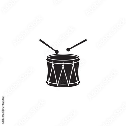 War drum percussion battle instrument silhouette