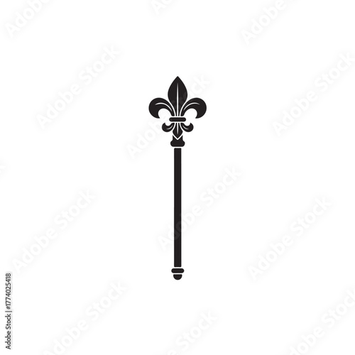 Scepter royal authority staff silhouette icon