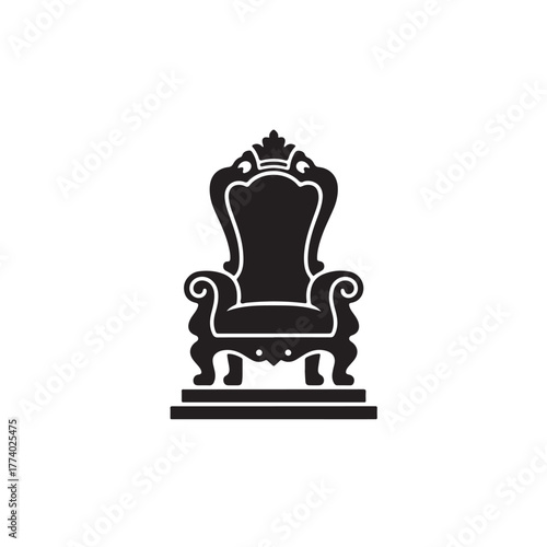 Throne royal seat of power silhouette
