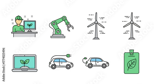 Vector25880 flat eco technology